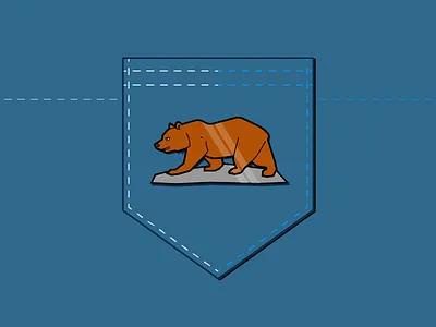 California Bear Lapel Pin bear california flat illustration lapel pin