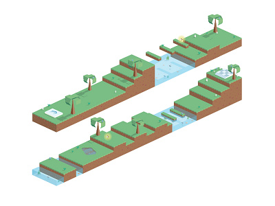 Level 2 World 1 3d game game dev games illustrator isometric level level design runner unity unreal vector