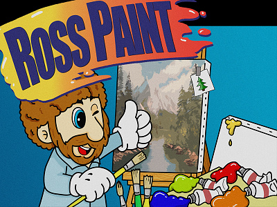 Ross Paint - Mario Paint Parody 80s bob ross design funny geeky illustration mario nintendo nostalgia parody retro shirt