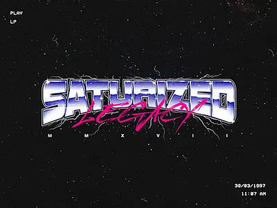 Saturized Legacy 80s 90s glitch logo new retro screen tape vawe vcr vhs