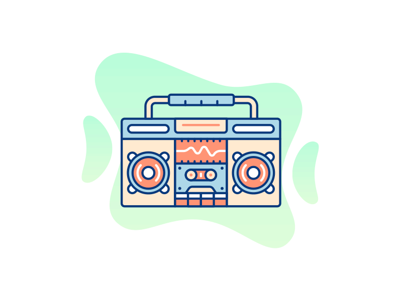 Crazy Party Time (Part 1) bomb boombox characters donat hot dog illustration line art old school outline party