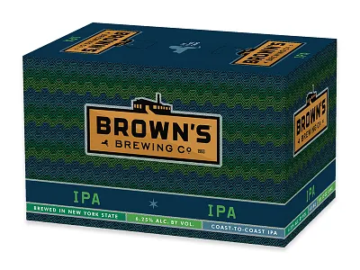 Brown's IPA 6-pack box albany beer brand colorful craft identity packaging troy typography