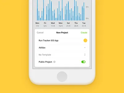 New Project card ios iphone popup ui web