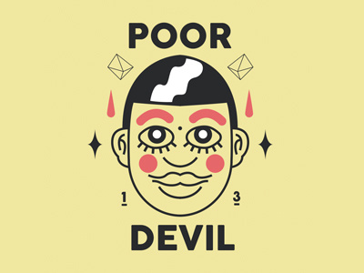 Pobre diablo 13 boy character face icon line smile