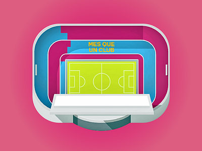 Camp Nou - UEFA CL Final 1999 barcelona camp champions europe flat football icon illustration league nou stadium vector