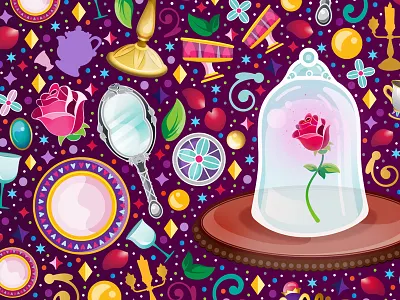 Detail Shot: Beauty And The Beast Design beauty and the beast disney illustrator vector