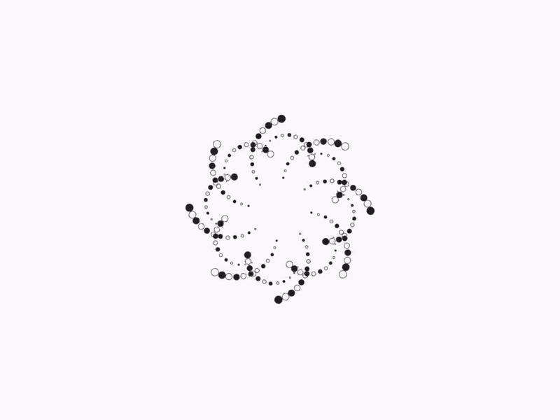 Dancing dots animation art black and white circle css css only dancing dot html loader processing tsankashvili