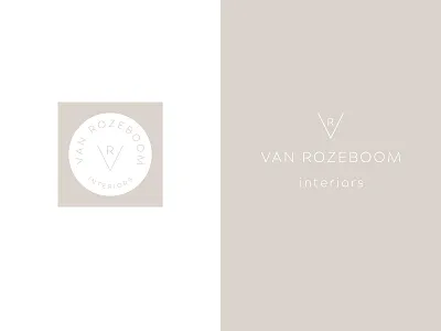 Van Rozeboom Interiors Logo california circle decorator interior interior design minimal modern monogram napa neutral sans serif sophisticated