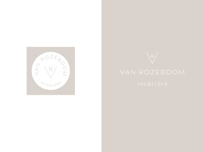 Van Rozeboom Interiors Logo california circle decorator interior interior design minimal modern monogram napa neutral sans serif sophisticated