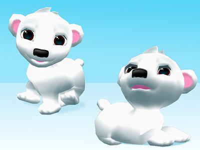 Polarcub 3d character design low poly maya