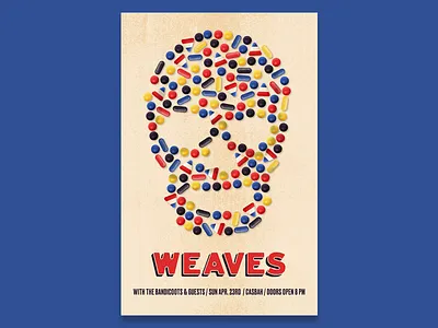 Weaves Gig Poster band candy gig poster music texture toronto weaves
