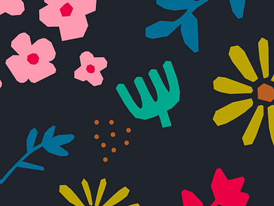 WIP - Papercut out flowers fabric floral flowers repeat surface design