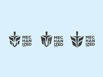 Mechanized AOA Logo branding logo sheild sword