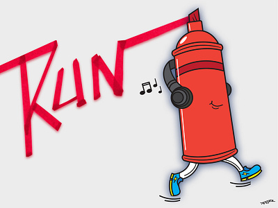 Color Run! Character cartoon character color concept design energy happy lettering music red run shoes