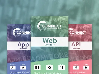 Connect Con, Event Tickets branding event layout print ticket