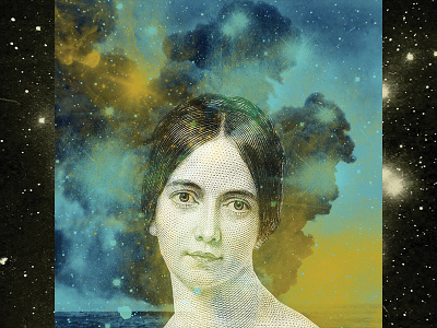 We Are But Stardust album art digital collage photoshop portrait retro space vintage