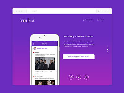 Digital Pulse Landing iphone landing page
