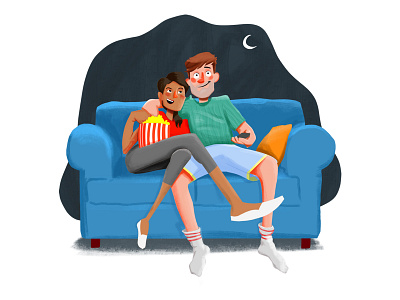 Vox / Twix Illustrations art couple illustration neftlix netflixandchill twix voxmedia