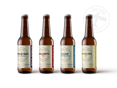 Tailspin Brewing Co. Beer Branding alcohol beer beer bottles beer design beer packing bottled beer bottles branding brewery brewing packaging