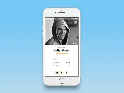 User profile 006 daily ui daily ui 006 dailyui dailyui006 kelly slater profile surf surfer ui user user profile