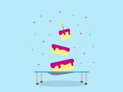 Jump Around! birthday birthday cake cake confetti happy birthday illustration illustrator sprinkles trampoline