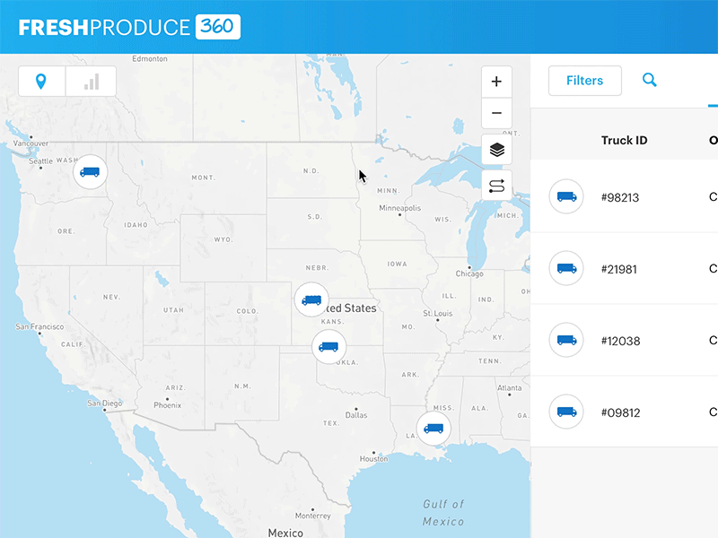 Fleet Tracking Platform - Map interaction animated animation dashboard fleet gif interaction iot map popover route tracking ux