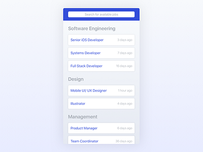 Job Listings iOS App dailyui data day50 illustration ios ios app job job listing mockup rows sketch tableview