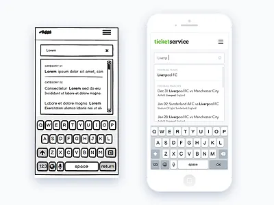 TicketService. UI/UX detailes event football low fi mobile ticket ui ux