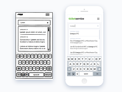 TicketService. UI/UX detailes event football low fi mobile ticket ui ux