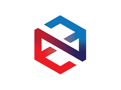 Logomark Connected Cube cube gradient hexagon logo logo design logomark