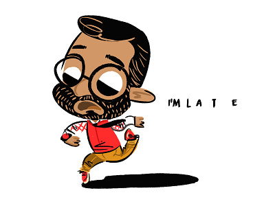 Always late freestyle guy illustration kind late omg run