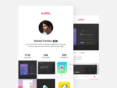 Dribble App - Design Concept app daily ui dribbble mobile phone social media ui design