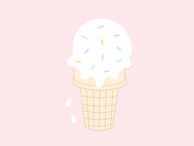 Ice Cream Scoop dessert food ice cream illustration pastel sprinkles sugar sweets vector vector illustration