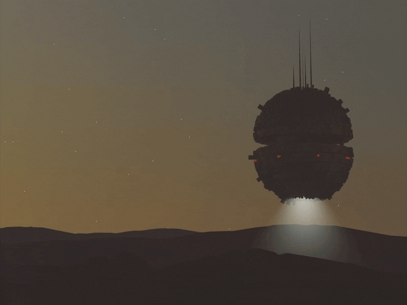 Arrival | Low Poly 3d c4d cinema 4d lighting low poly lowpoly moutains render sky space ship ufo