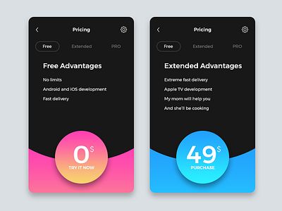 Pricing - DailyUI 030 100dayschallenge card cost dailyui gradient pricing purchase tag ui