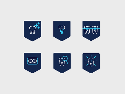 Dental Iconography branding dentist four plus iconography identity illustration ivaylo nedkov orthodontics shield tooth