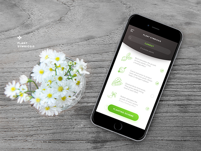 Plant Symbiosis check garden interface mobile plant symbiosis ui ux vegetable veggies