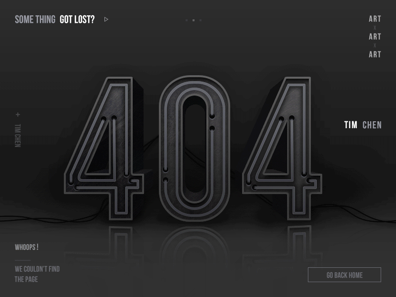 404 Page 404 light neon ui
