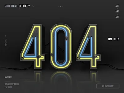 404 Page 404 light neon ui