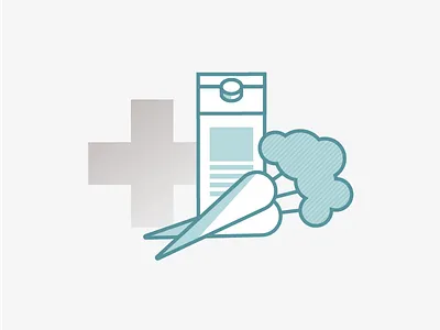 Icon Set - 5 carrots clean health icon iconography infographics line art milk simple vector