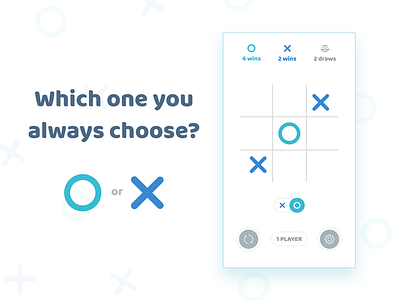 Tic Tac Toe android app flat game inspiration ios minimal o tic tac toe ui x x and o