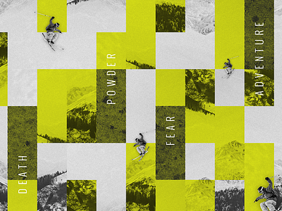 Skiiiiing adobe collage freeride illustration mountain resort skier skiing texture theme