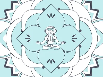 Be The Astronaut ad advertisement app astronaut illustration mandala meditate space vector website worldmio zen