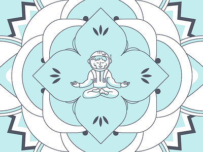 Be The Astronaut ad advertisement app astronaut illustration mandala meditate space vector website worldmio zen