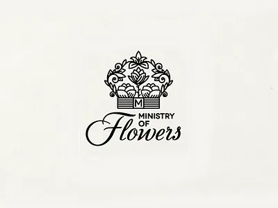 Ministry of Flowers beauty black brand branding company flowers font grey identity king logo logotype