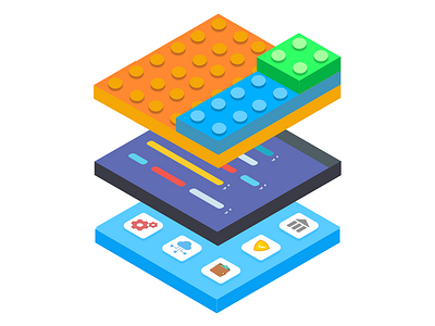 Luka's Layers 2d 3d development financial illustration isometric layers lego