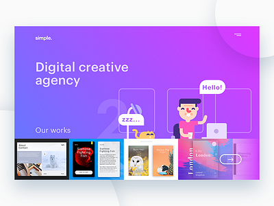 Homepage Design #2 concept homepage illustration simple site ui vector web design