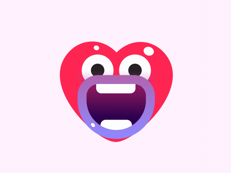 Gummy Monsters - Heart 2d animation characters design flat gif heart motion design sticker