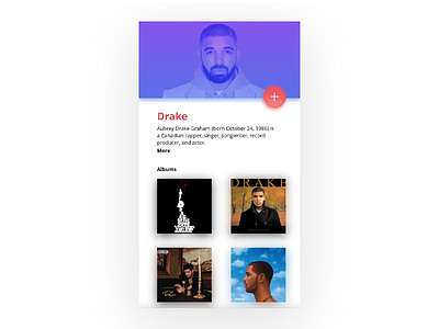 Artist Profile Concept artist bio concept drake mobile music profile ui ux