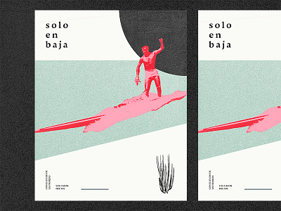 Alone in Baja abstract collage illustration typography